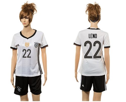 Women's Germany #22 Leno White Home Soccer Country Jersey