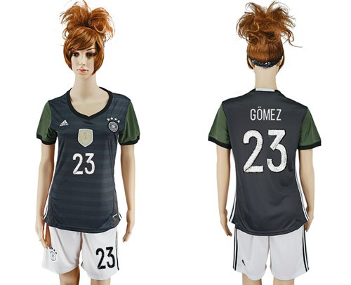 Women's Germany #23 Gomez Away Soccer Country Jersey Women's Germany #23 Gomez Away Soccer Country Jersey