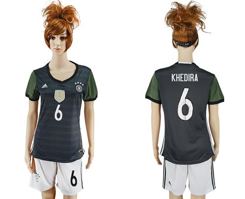 Women's Germany #6 Khedira Away Soccer Country Jersey Women's Germany #6 Khedira Away Soccer Country Jersey