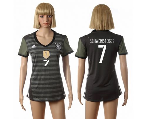 Women's Germany #7 Schweinsteiger Away Soccer Country Jersey Women's Germany #7 Schweinsteiger Away Soccer Country Jersey