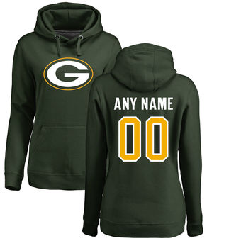 Women's Green Bay Packers Pro Line Green Any Name & Number Logo Personalized Pullover Hoodie Women's Green Bay Packers Pro Line Green Any Name & Number Logo Personalized Pullover Hoodie