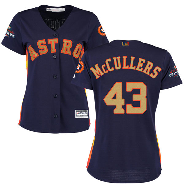 Women's Houston Astros Astros #43 Lance McCullers Navy Blue 2018 Gold Program Cool Base Stitched MLB Jersey
