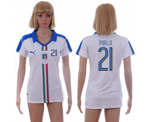 Women's Italy #21 Pirlo Away Soccer Country Jersey Women's Italy #21 Pirlo Away Soccer Country Jersey