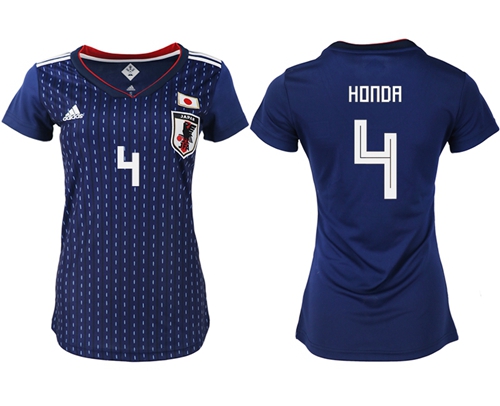 Women's Japan #4 Honda Home Soccer Country Jersey Women's Japan #4 Honda Home Soccer Country Jersey