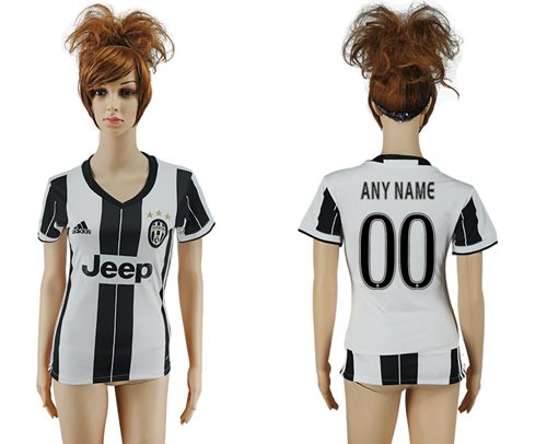 Women's Juventus Personalized Home Soccer Club Jersey Women's Juventus Personalized Home Soccer Club Jersey