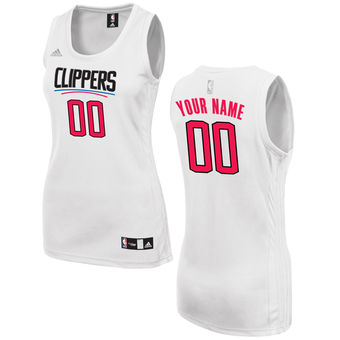 Women's LA Clippers adidas White Custom Fashion Jersey Women's LA Clippers adidas White Custom Fashion Jersey