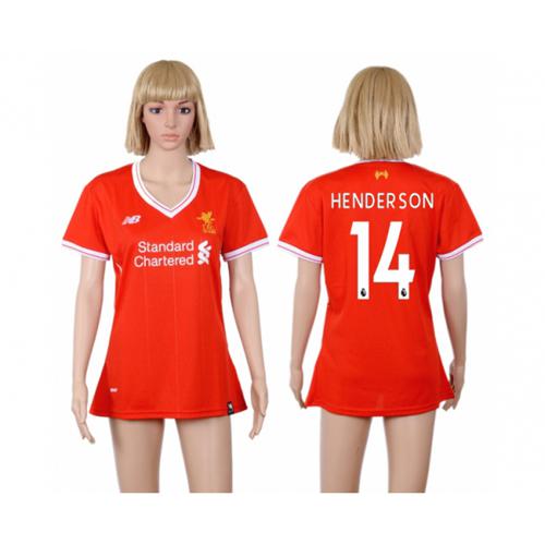 Women's Liverpool #14 Henderson Red Home Soccer Club Jersey Women's Liverpool #14 Henderson Red Home Soccer Club Jersey