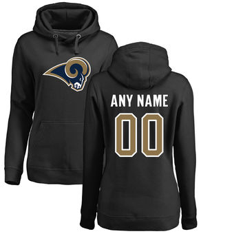 Women's Los Angeles Rams Pro Line Black Personalized Name & Number Logo Pullover Hoodie Women's Los Angeles Rams Pro Line Black Personalized Name & Number Logo Pullover Hoodie