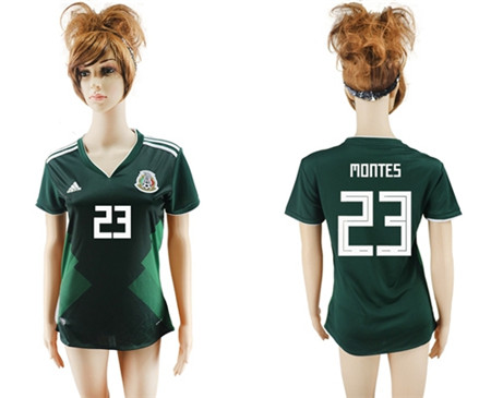 Women's Mexico #23 Montes Home Soccer Country Jersey