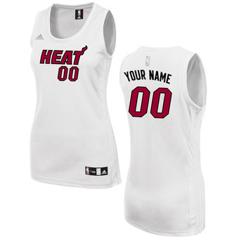 Women's Miami Heat adidas White Custom Fashion Jersey Women's Miami Heat adidas White Custom Fashion Jersey