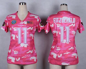 Women's NEW Cardinals #11 Larry Fitzgerald Pink NFL Elite Camo Fashion Jersey