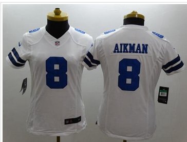 Women's NEW Cowboys #8 Troy Aikman White NFL Limited Jersey Women's NEW Cowboys #8 Troy Aikman White NFL Limited Jersey