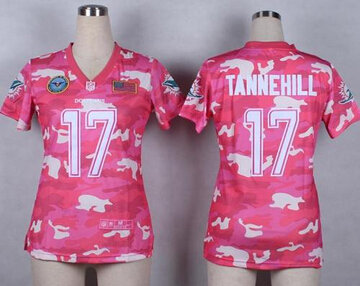 Women's NEW Dolphins #17 Ryan Tannehill Pink NFL Elite Camo Fashion Jersey