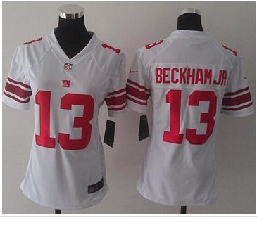 Women's NEW Giants #13 Odell Beckham Jr White NFL Elite Jersey