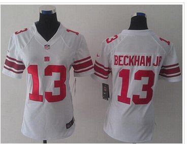 Women's NEW Giants #13 Odell Beckham Jr White NFL Limited Jersey