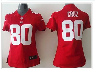 Women's NEW Giants #80 Victor Cruz Red NFL Elite Jersey