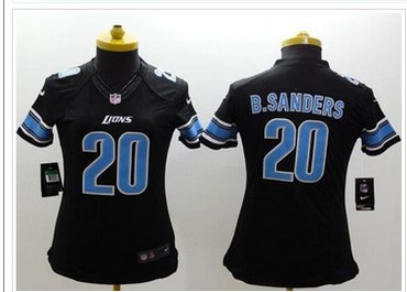 Women's NEW Lions #20 Barry Sanders Black Alternate NFL Limited Jersey Women's NEW Lions #20 Barry Sanders Black Alternate NFL Limited Jersey