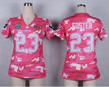 Women's NEW Texans #23 Arian Foster Pink NFL Elite Camo Fashion Jersey Women's NEW Texans #23 Arian Foster Pink NFL Elite Camo Fashion Jersey