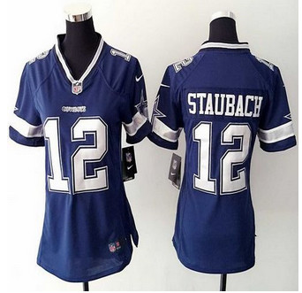 Women's New Cowboys 12 Roger Staubach Navy Blue Team Color NFL Elite Jersey Women's New Cowboys 12 Roger Staubach Navy Blue Team Color NFL Elite Jersey