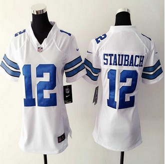 Women's New Cowboys 12 Roger Staubach White NFL Elite Jersey Women's New Cowboys 12 Roger Staubach White NFL Elite Jersey