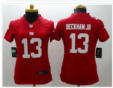 Women's New Giants #13 Odell Beckham Jr Red Alternate Stitched NFL Limited Jersey