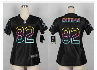 Women's Nike Cowboys #82 Jason Witten Black NFL Fashion Game Jersey Women's Nike Cowboys #82 Jason Witten Black NFL Fashion Game Jersey