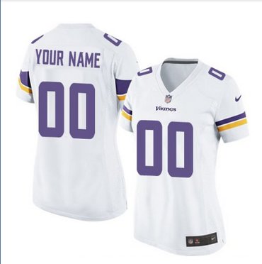 Women's Nike Minnesota Vikings Customized Elite White NFL Jersey Women's Nike Minnesota Vikings Customized Elite White NFL Jersey