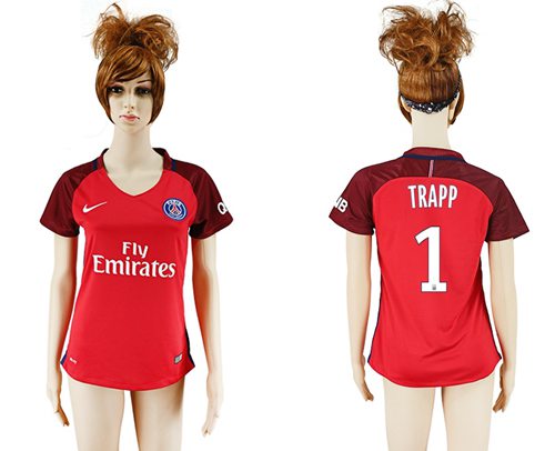 Women's Paris Saint-Germain #1 Trapp Away Soccer Club Jersey Women's Paris Saint-Germain #1 Trapp Away Soccer Club Jersey