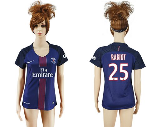 Women's Paris Saint-Germain #25 Rabiot Home Soccer Club Jersey Women's Paris Saint-Germain #25 Rabiot Home Soccer Club Jersey