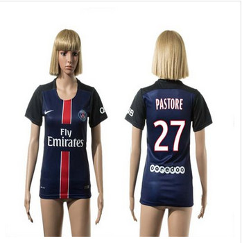 Women's Paris Saint-Germain #27 Pastore Home Soccer Club Jersey