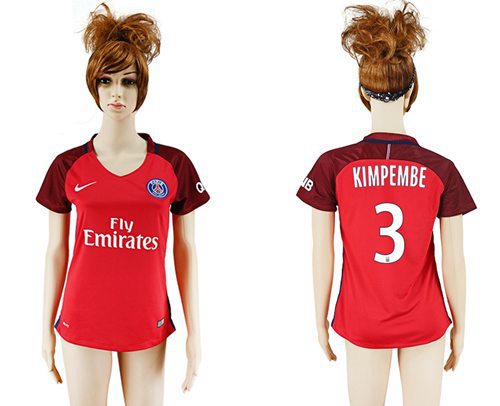 Women's Paris Saint-Germain #3 Kimpembe Away Soccer Club Jersey Women's Paris Saint-Germain #3 Kimpembe Away Soccer Club Jersey