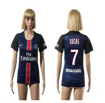 Women's Paris Saint-Germain #7 Lucas Home Soccer Club Jersey