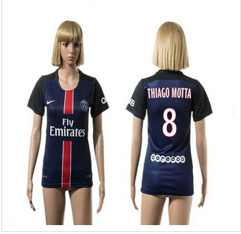 Women's Paris Saint-Germain #8 Thiago Motta Home Soccer Club Jersey