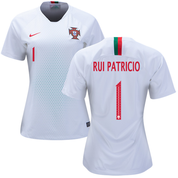 Women's Portugal #1 Rui Patricio Away Soccer Country Jersey Women's Portugal #1 Rui Patricio Away Soccer Country Jersey