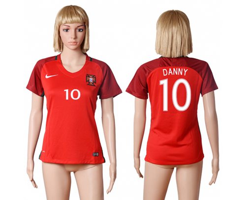 Women's Portugal #10 Danny Home Soccer Country Jersey Women's Portugal #10 Danny Home Soccer Country Jersey