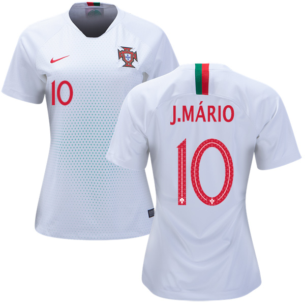 Women's Portugal #10 J.Mario Away Soccer Country Jersey Women's Portugal #10 J.Mario Away Soccer Country Jersey