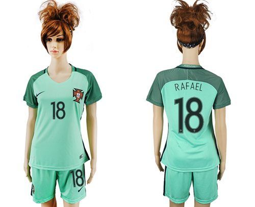 Women's Portugal #18 Rafael Away Soccer Country Jersey Women's Portugal #18 Rafael Away Soccer Country Jersey