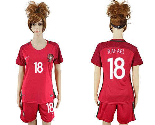 Women's Portugal #18 Rafael Home Soccer Country Jersey Women's Portugal #18 Rafael Home Soccer Country Jersey