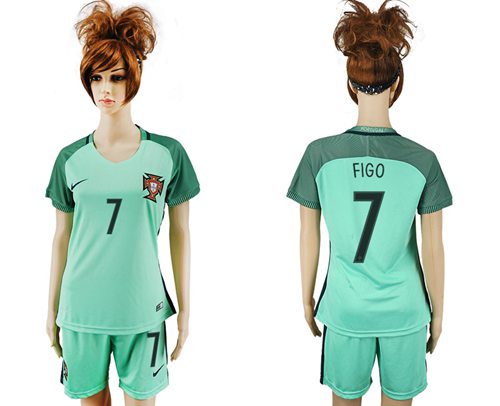 Women's Portugal #7 Figo Away Soccer Country Jersey Women's Portugal #7 Figo Away Soccer Country Jersey
