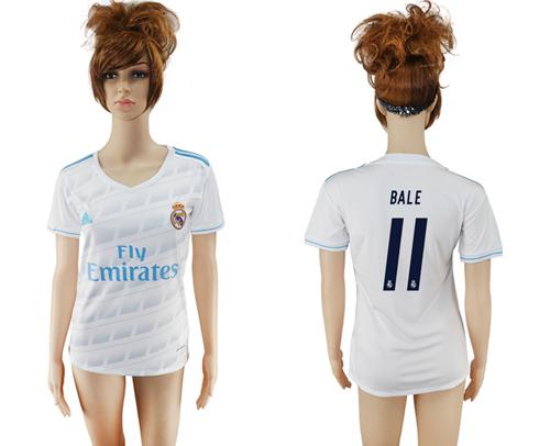 Women's Real Madrid #11 Bale Home Soccer Club Jersey Women's Real Madrid #11 Bale Home Soccer Club Jersey