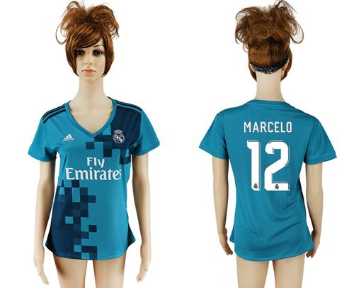 Women's Real Madrid #12 Marcelo Sec Away Soccer Club Jersey Women's Real Madrid #12 Marcelo Sec Away Soccer Club Jersey