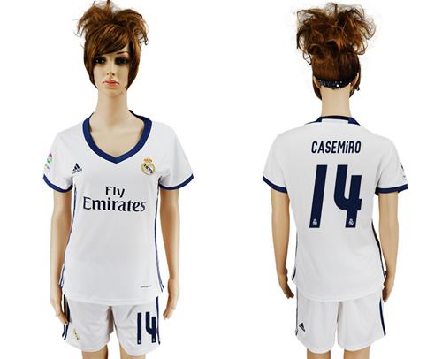 Women's Real Madrid #14 Casemiro Home Soccer Club Jersey