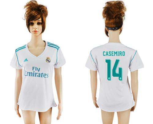 Women's Real Madrid #14 Casemiro Home Soccer Club Jersey