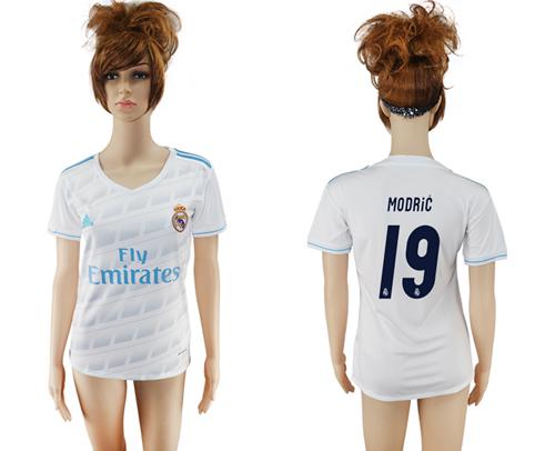 Women's Real Madrid #19 Modric Home Soccer Club Jersey Women's Real Madrid #19 Modric Home Soccer Club Jersey