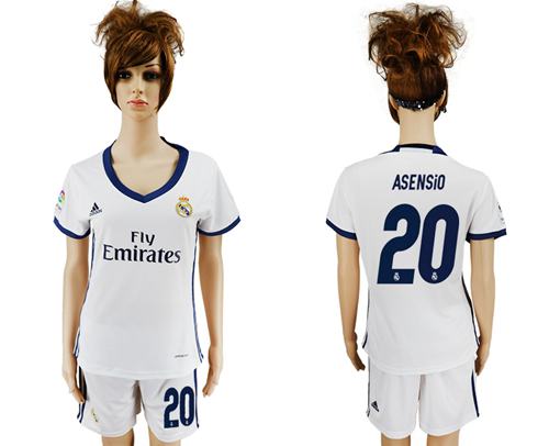 Women's Real Madrid #20 Asensio Home Soccer Club Jersey Women's Real Madrid #20 Asensio Home Soccer Club Jersey