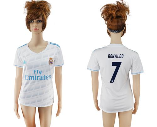 Women's Real Madrid #7 Ronaldo Home Soccer Club Jersey Women's Real Madrid #7 Ronaldo Home Soccer Club Jersey