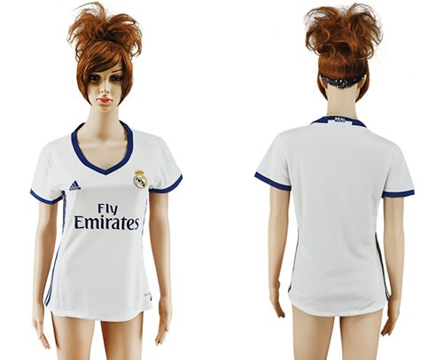 Women's Real Madrid Blank Home Soccer Club Jersey Women's Real Madrid Blank Home Soccer Club Jersey