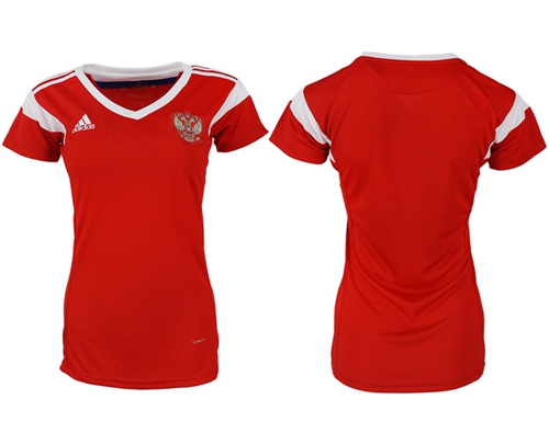 Women's Russia Blank Home Soccer Country Jersey Women's Russia Blank Home Soccer Country Jersey