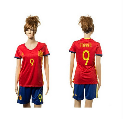 Women's Spain #9 Torres Red Home Soccer Country Jersey