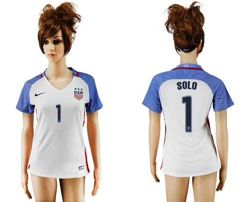 Women's USA #1 Solo Home Soccer Country Jersey